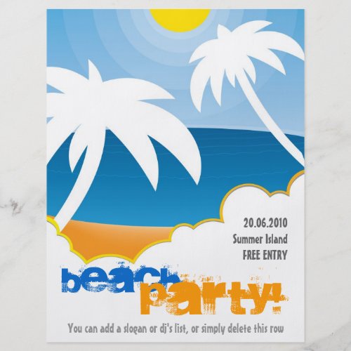 Customizable Beach Party flyer