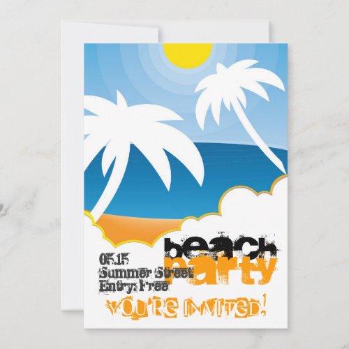 Customizable beach party invitation
