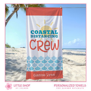 Customizable Beach Theme Sun Waves Towel