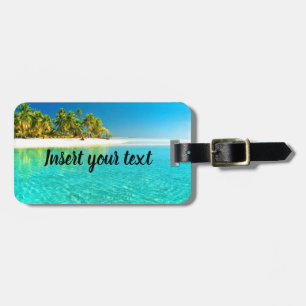 Customizable beach view luggage tag
