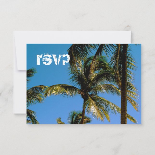 Customizable Beach Wedding Response Card (Front)