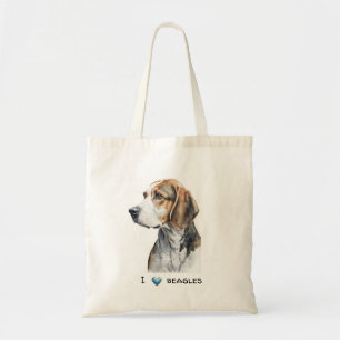 Customizable beagle canvas tote bag
