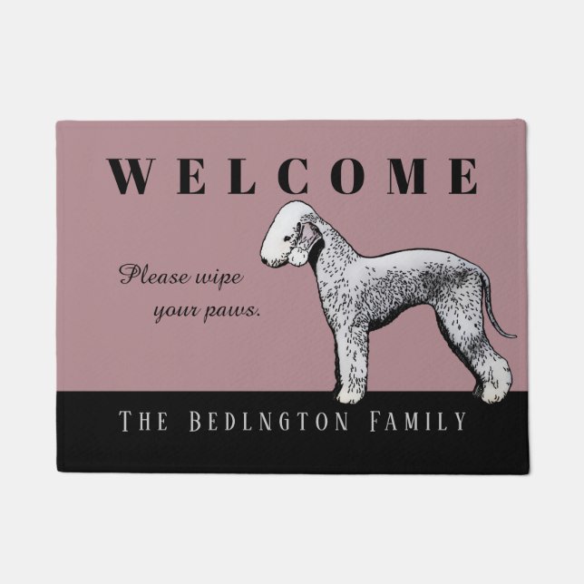 Customizable Bedlington Terrier Doormat (Front)