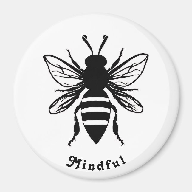 Customizable Bee Mindful Magnet (Front)