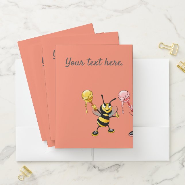 Customizable Bee Motif and Text  Pocket Folder (In Situ)