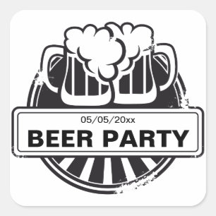 Customizable Beer logo Square Sticker