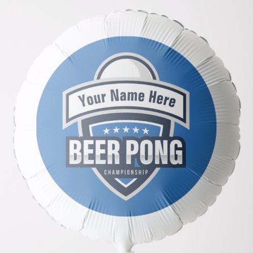 Customizable Beer Pong Championship Logo Balloon