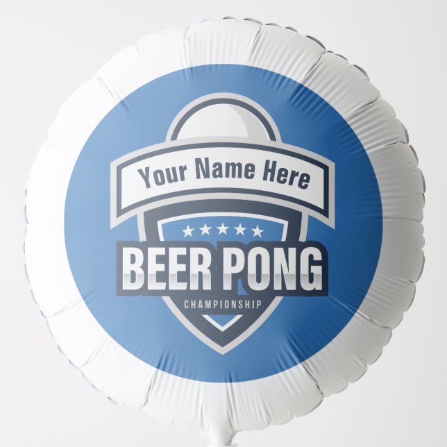 Customizable Beer Pong Championship Logo Balloon (Front)