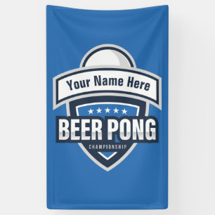 Customizable Beer Pong Championship Logo Banner