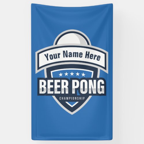 Customizable Beer Pong Championship Logo Banner