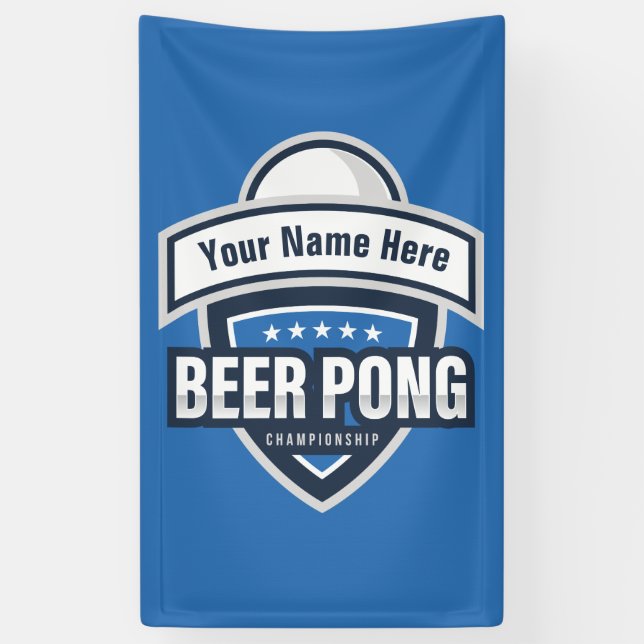 Customizable Beer Pong Championship Logo Banner (Vertical)