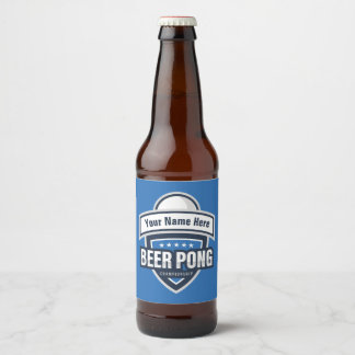 Customizable Beer Pong Championship Logo Bottle Label
