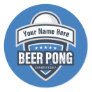 Customizable Beer Pong Championship Logo Classic Round Sticker
