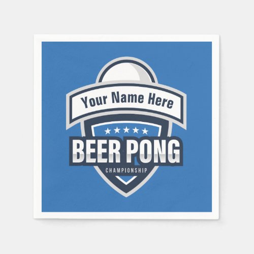 Customizable Beer Pong Championship Logo Napkins