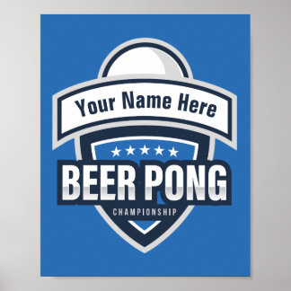 Customizable Beer Pong Championship Logo Poster
