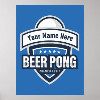 Customizable Beer Pong Championship Logo Poster
