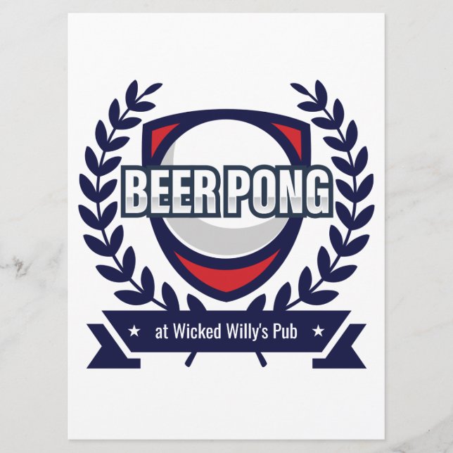 Customizable Beer Pong Rules Card (Front)