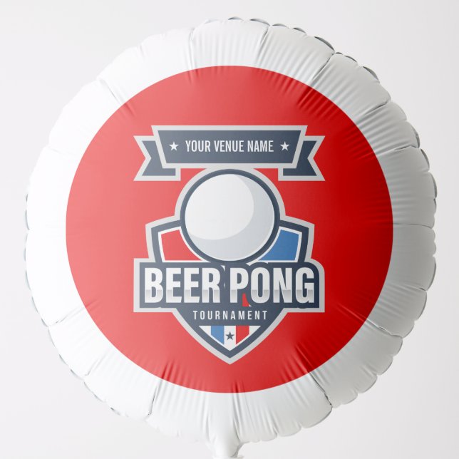 Customizable Beer Pong Tournament Logo Balloon (Front)
