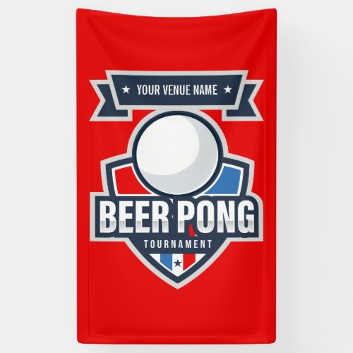 Customizable Beer Pong Tournament Logo Banner