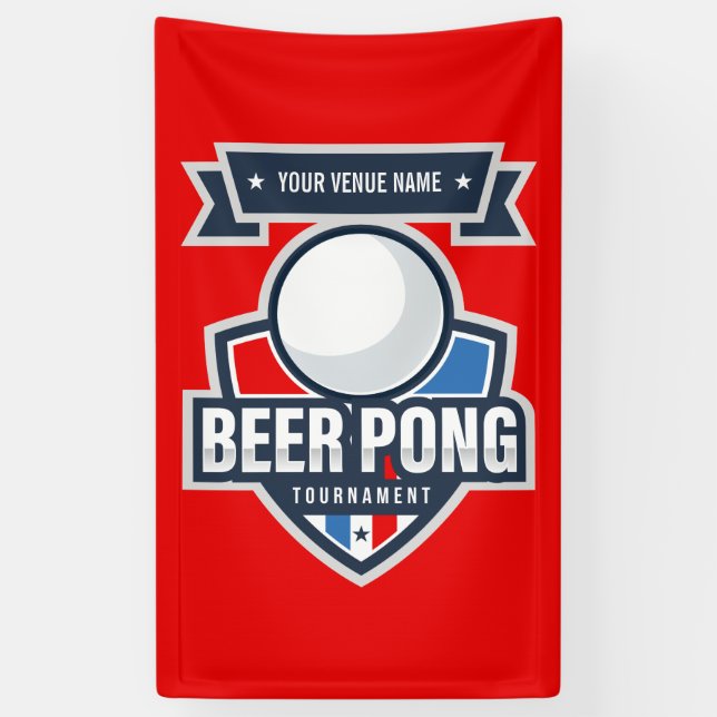 Customizable Beer Pong Tournament Logo Banner (Vertical)