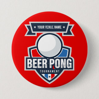 Customizable Beer Pong Tournament Logo Button