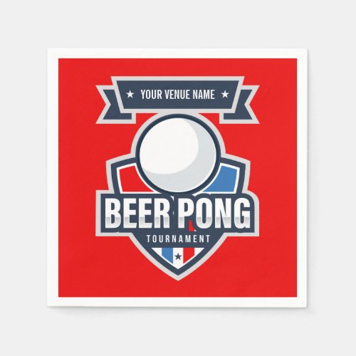 Customizable Beer Pong Tournament Logo Napkins