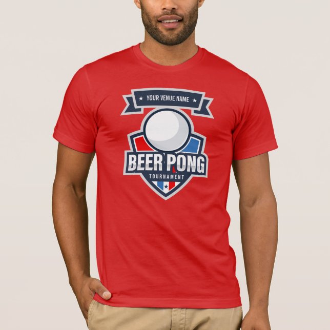 Customizable Beer Pong Tournament Logo T-Shirt (Front)