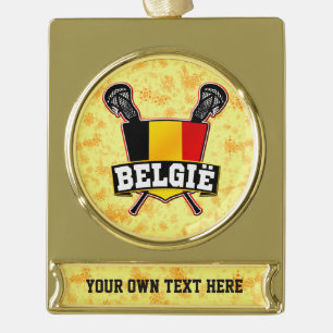 Customizable Belgium Lacrosse Christmas Ornament