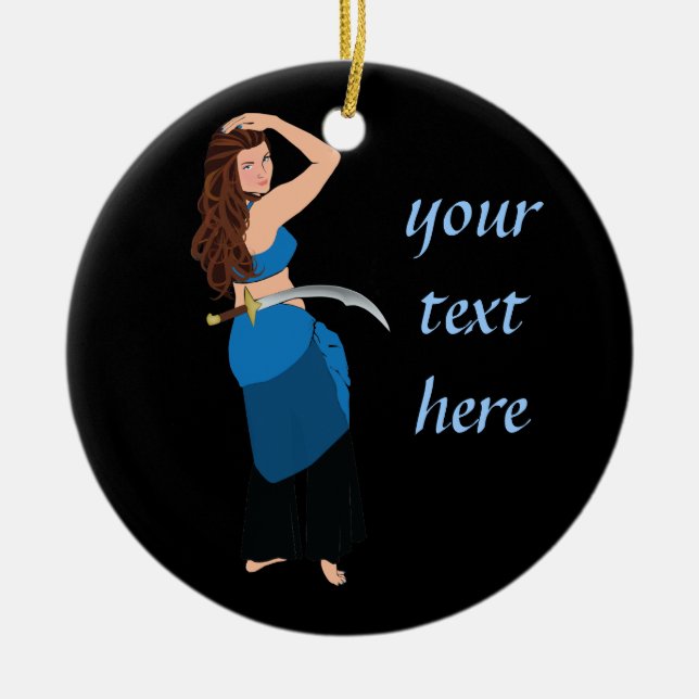 Customizable belly dancer ceramic ornament (Front)