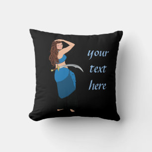 Customizable belly dancer throw pillow