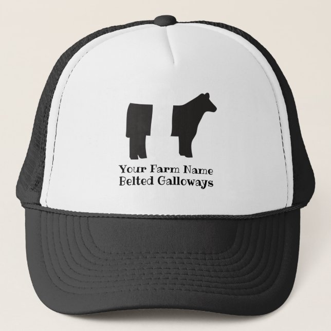 Customizable Belted Galloway Trucker Hat (Front)