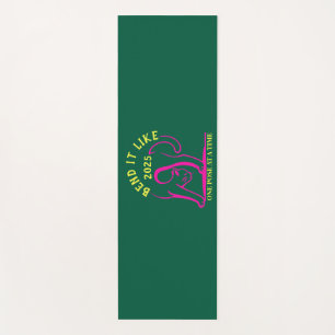 Customizable "Bend It Like 2025" Yoga Cat Mat