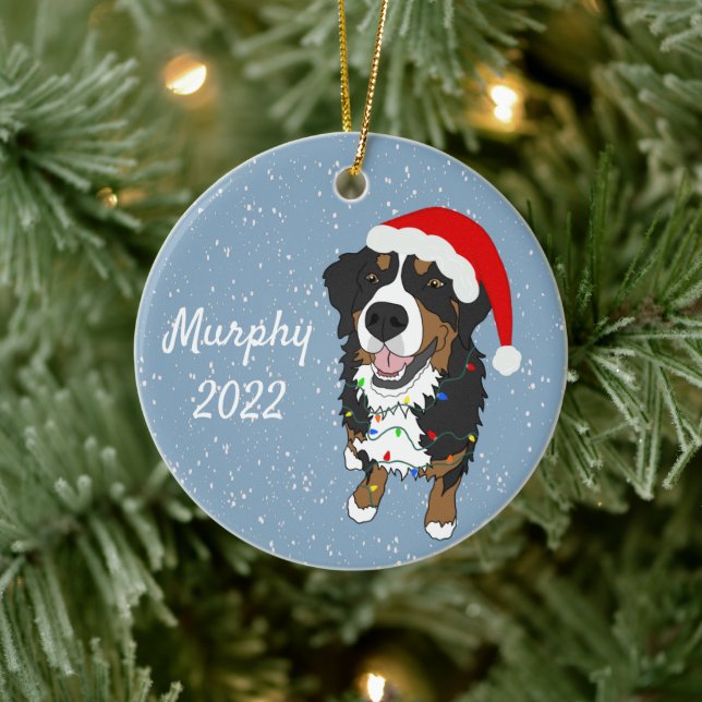Customizable Bernese Mountain Dog  Ceramic Ornament (Tree)
