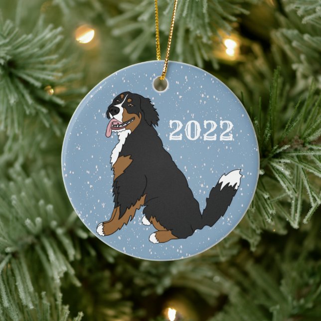 Customizable Bernese Mountain Dog   Ceramic Ornament (Tree)