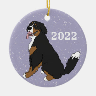 Customizable Bernese Mountain Dog Ceramic Ornament