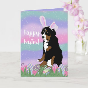 Customizable Bernese Mountain Dog Easter Card