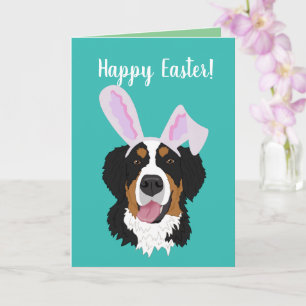 Customizable Bernese Mountain Dog Easter Card