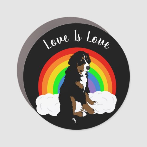 Customizable Bernese Mountain Dog Gay Pride Car Magnet