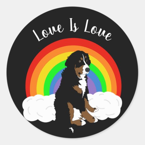 Customizable Bernese Mountain Dog Gay Pride Classic Round Sticker