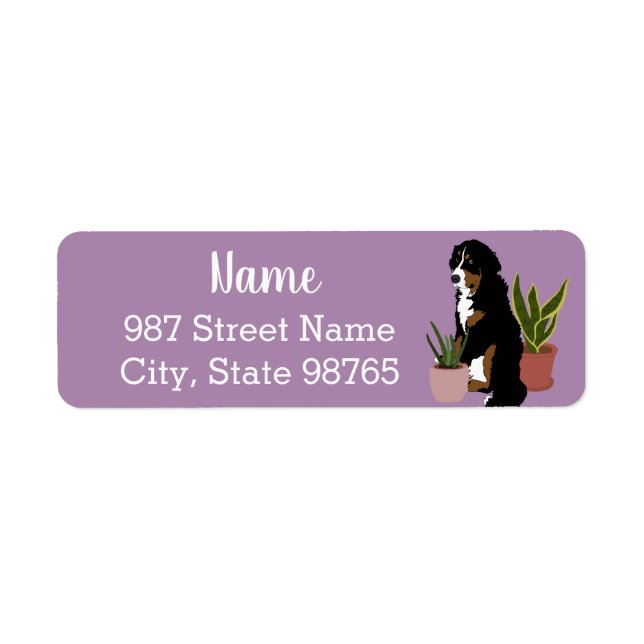 Customizable Bernese Mountain Dog Label (Front)