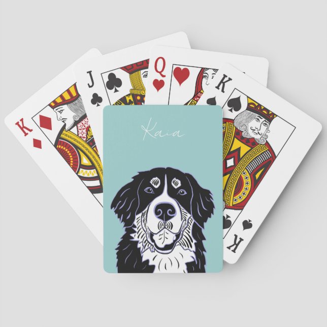 Customizable Bernese Mountain Dog   Poker Cards (Back)