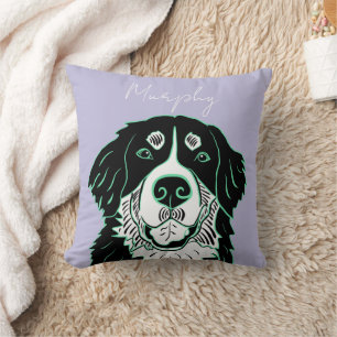 Customizable Bernese Mountain Dog Throw Pillow