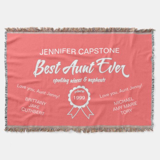 Customizable Best Aunt Ever Throw Blanket