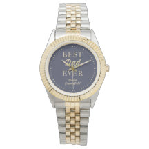Customizable Best Dad Ever Blue Gold Silver