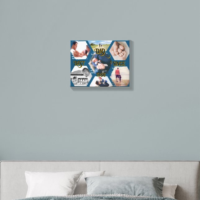 Customizable 'Best Dad Since' Canvas Photo Tile (Bedroom)