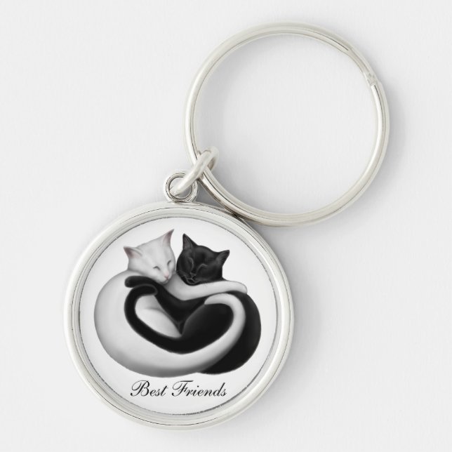 Customizable Best Friends Cats Keychain (Front)