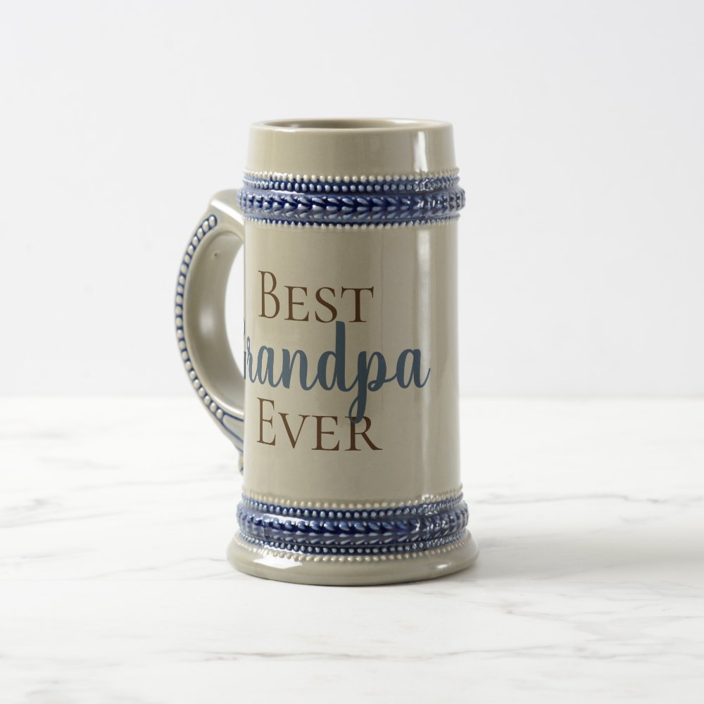 Disover CUSTOMIZABLE Best Grandpa, Gramps, Papa, Ever, etc Beer Stein