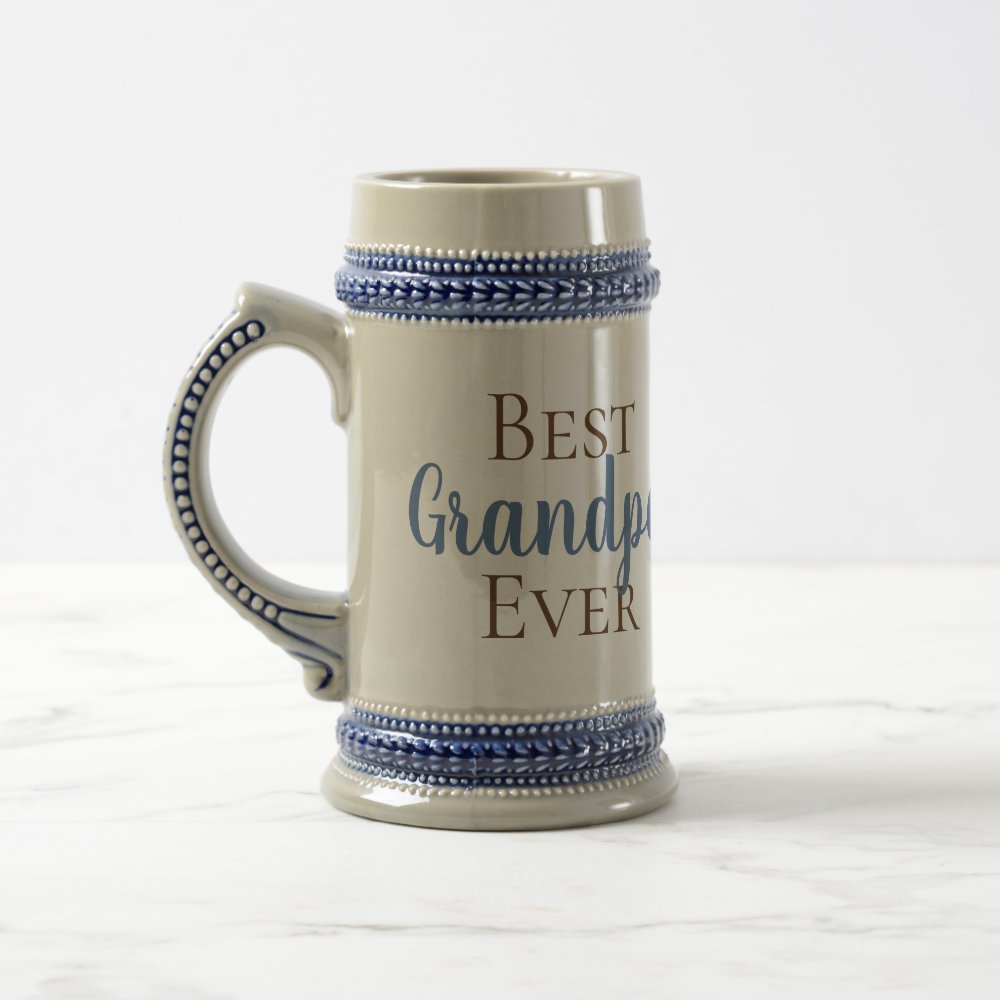Disover CUSTOMIZABLE Best Grandpa, Gramps, Papa, Ever, etc Beer Stein