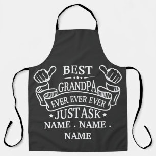 Customizable Best Grandpa Just Ask Child's Name Apron