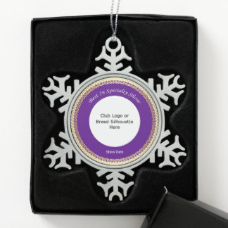 Customizable Best In Specialty Show Snowflake Pewter Christmas Ornament
